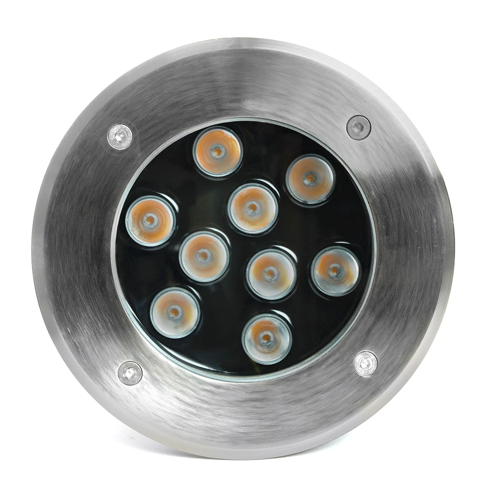 Светодиодный светильник тротуарный (грунтовый) Feron SP2803,10W, AC 12V, низковольтный, 4000К, металлик, D160*H90mm, вн.диаметр: 110mm, IP67 48347 7