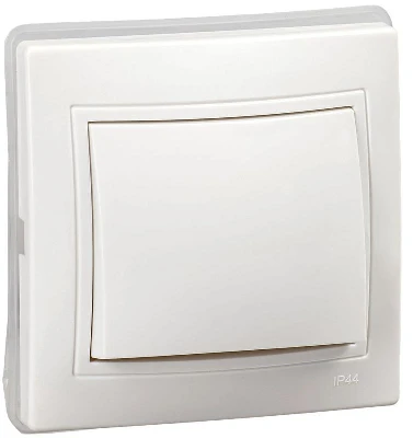 Выключатель 1-кл. СП Кварта ВС10-1-0-КБ-44 10А IP44 бел. GENERICA KV-V10-10-44-K01