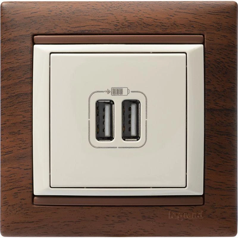 Розетка USB 2-м СП Valena сл. кость Leg 774170 2