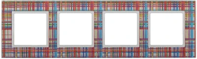 Рамка 4-м 14-5104-00 стекло Elegance прозрачный+бел. ЭРА Б0034523