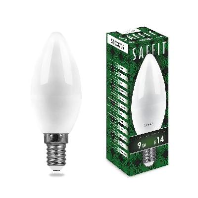 Лампа светодиодная SAFFIT SBC3709 Свеча E14 9W 230V 4000K 55079