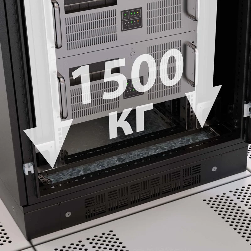 Шкаф напольный 47U 800х1200 двери перфорир./перфорир. укомплектован вводом и заглушками RAL9005 DKC R5IT4782PFB 1