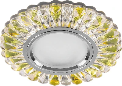 Светильник встраиваемый с белой LED подсветкой Feron CD902 потолочный MR16 G5.3 прозрачный-желтый 28972