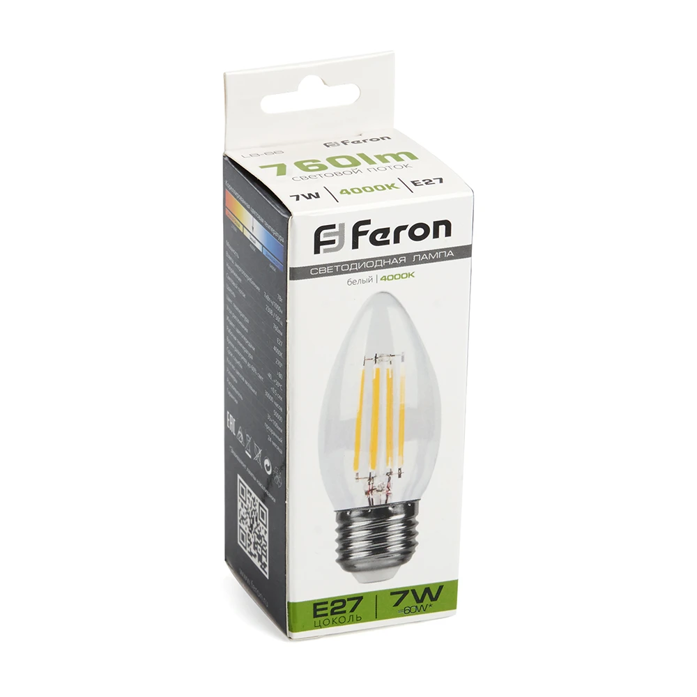 Лампа светодиодная Feron LB-66 Свеча E27 7W 230V 4000K 38271 5