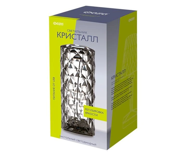 Светильник светодиодный настольный CTL3-USB 3Вт 120лм 5В 2SMD IP20 диммер: 2700-3000К/4000-4500К/6000-6500К ночник прозр. кристалл акрил ФАZА 5040885 3