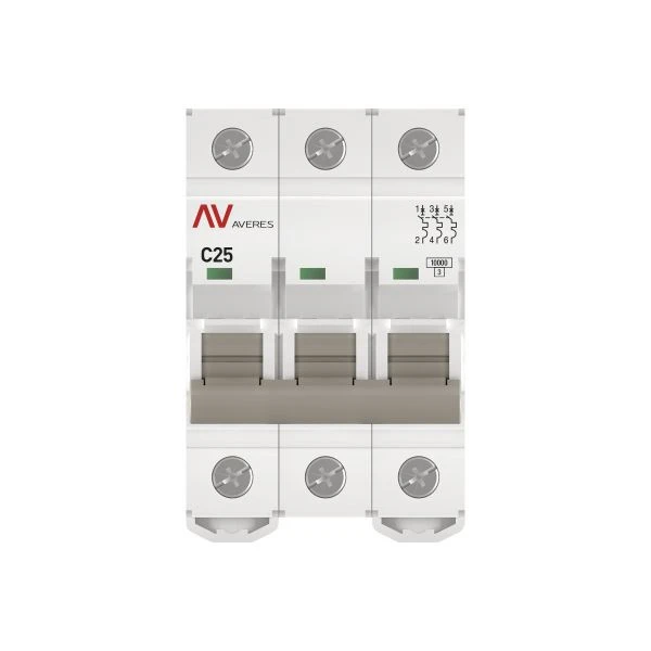 Выключатель автоматический модульный 3п C 25А 10кА AV-10 AVERES EKF mcb10-3-25C-av 2