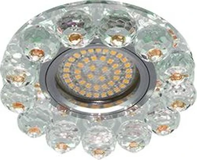 Светильник встраиваемый с белой LED подсветкой Feron CD7070 потолочный MR16 G5.3 прозрачно-коричневый 28569