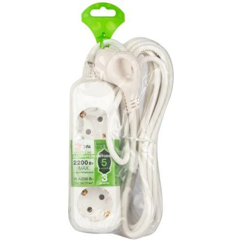 Удлинитель 3х5м с заземл. ПВС 3х0.75 UDL-10-350-E Greenline Эра Б0065068 1