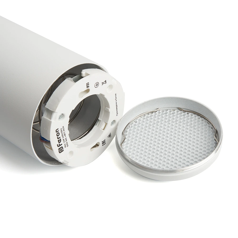 Светильник потолочный Feron HL3658 Barrel ECHO levitation 12W, 230V, GX53, белый, с антибликовой сеточкой, на подвесе 1,7 м 48402 5
