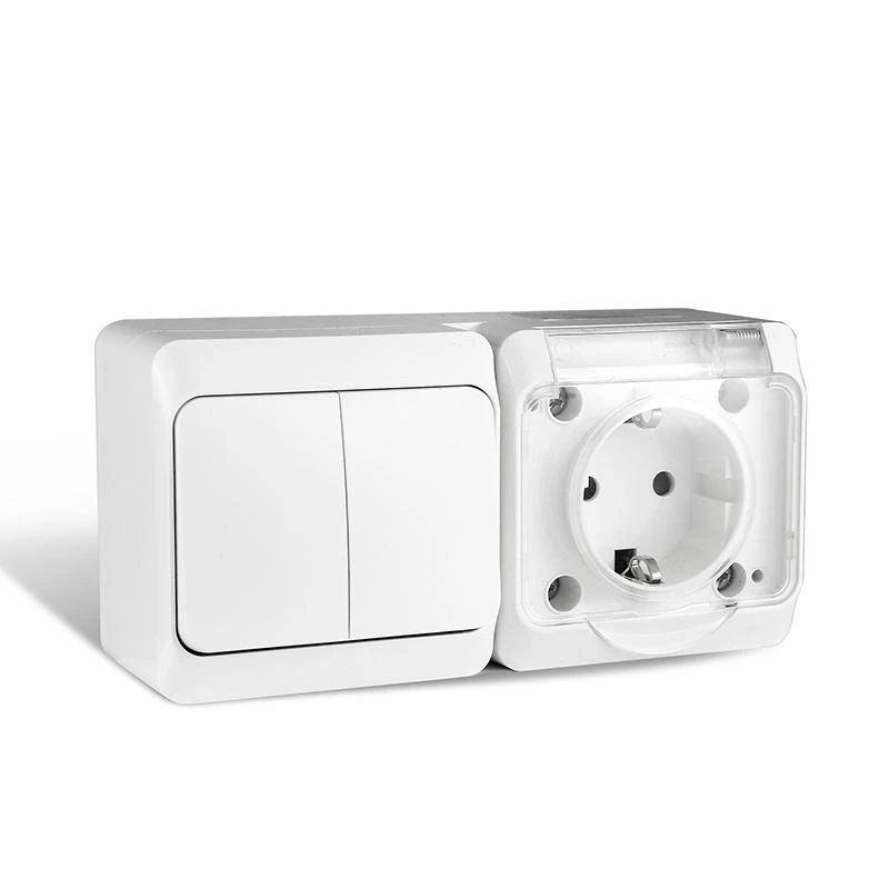 Блок ОП Nix (розетка 16А 250В с заземл. 2-кл. выкл. 10А) IP54 бел. TOKOV ELECTRIC TKE-NX-V2RZ-C01T-IP54 3