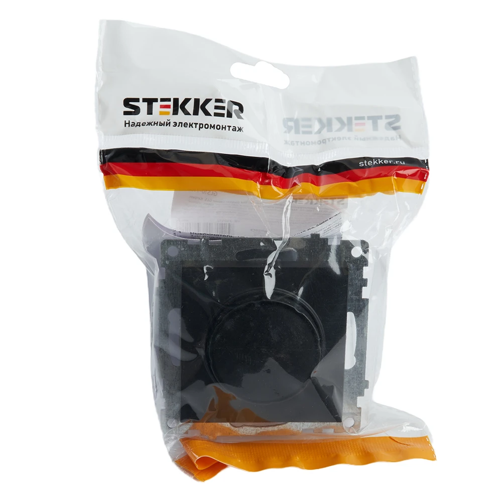 Выключатель диммирующий (механизм), STEKKER GLS10-7106-05, 250V, 500W, серия Катрин, черный 39615 7