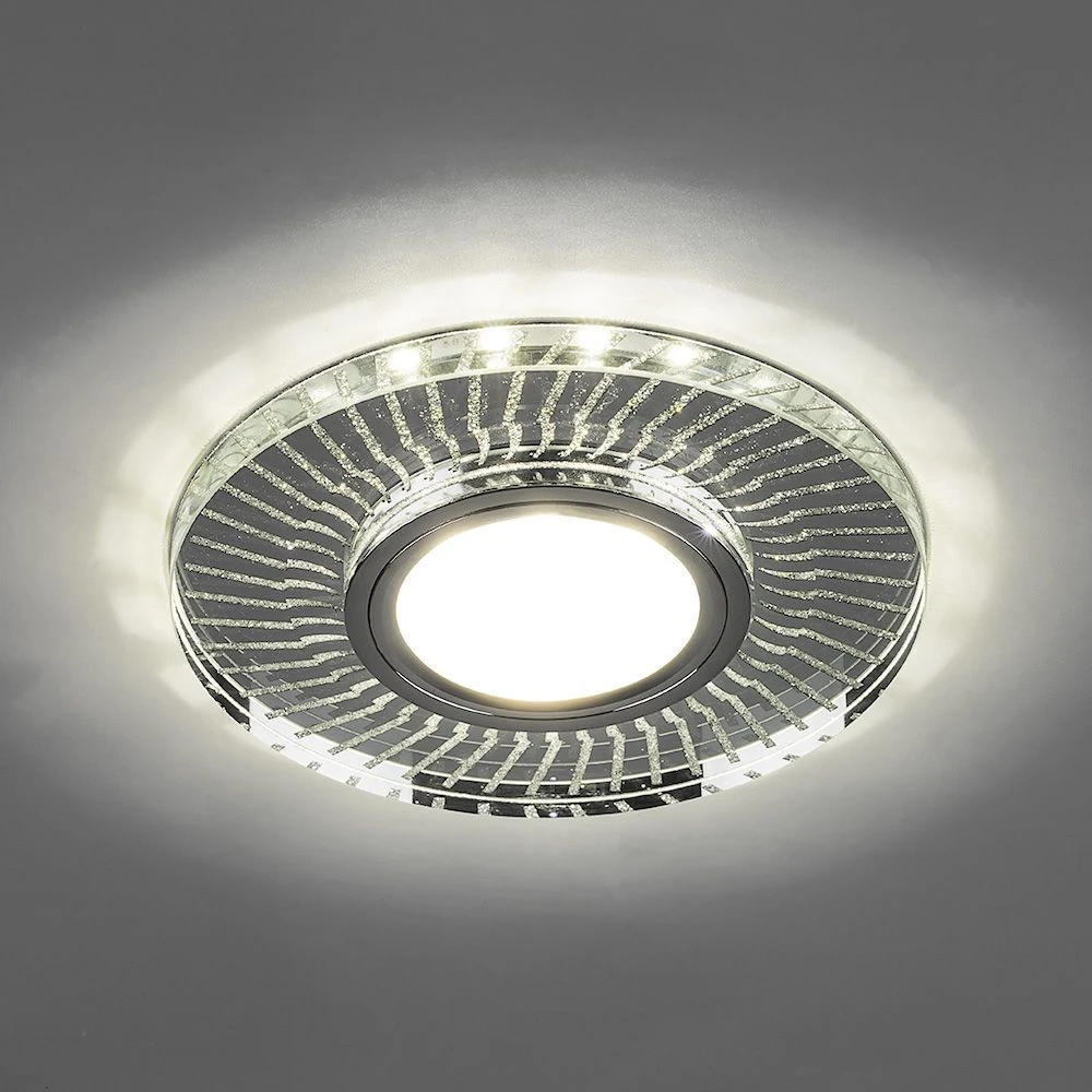 Светильник встраиваемый с LED подсветкой Feron CD979 потолочный MR16 G5.3 прозрачный, хром 32995 1