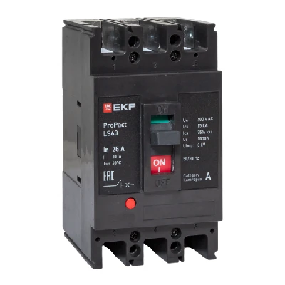 Выключатель автоматический 3п 25А 15кА LS63 ProPact EKF mccb-63-15-3-25-ls