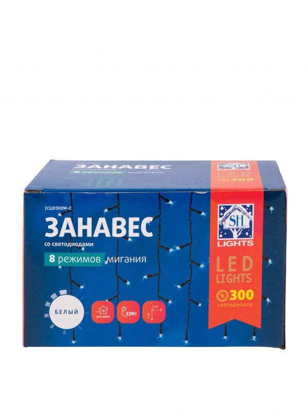 Гирлянда "Занавес" ICLLD300W-C 300LED бел. 3х3м 8режимов IP20 SHLights 4690601052988 7