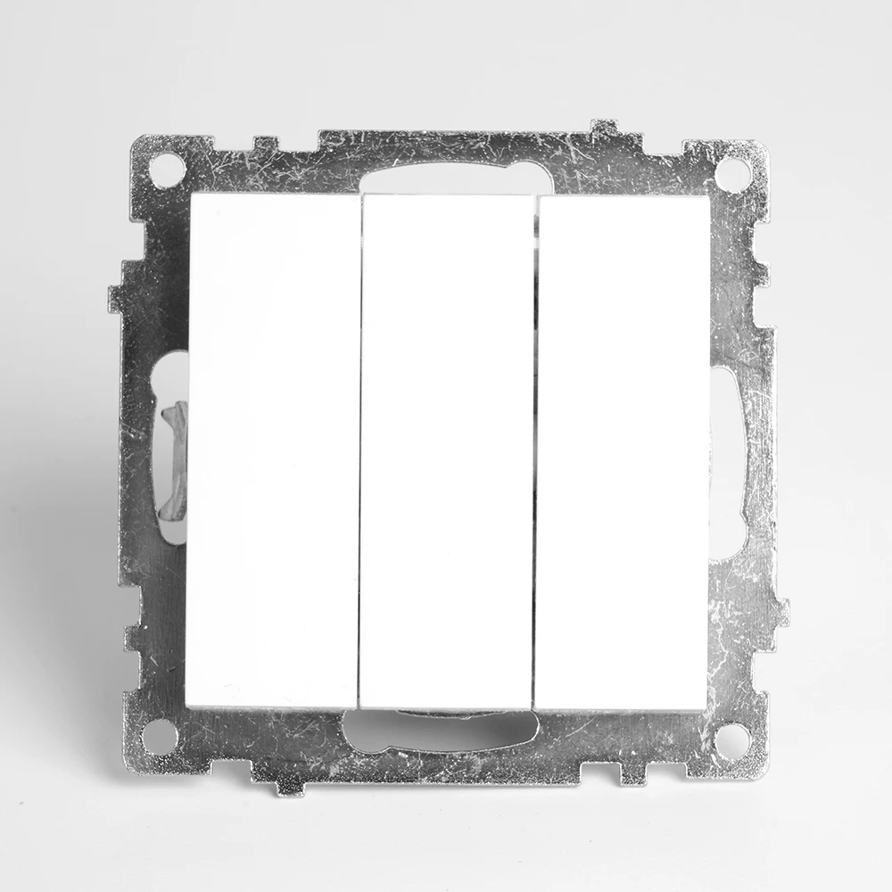 Выключатель 3-клавишный (механизм), STEKKER GLS10-7108-01, 250V, 10А, серия Катрин, белый 49171 1