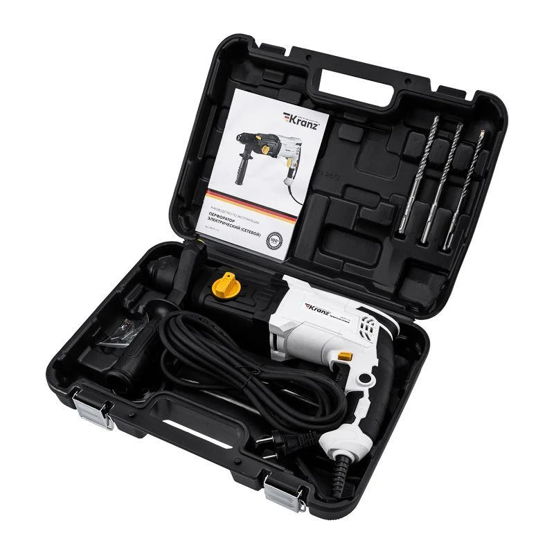 Перфоратор сетевой SDS-plus 1050Вт 3.2Дж в кейсе Kranz KR-PT-110 15