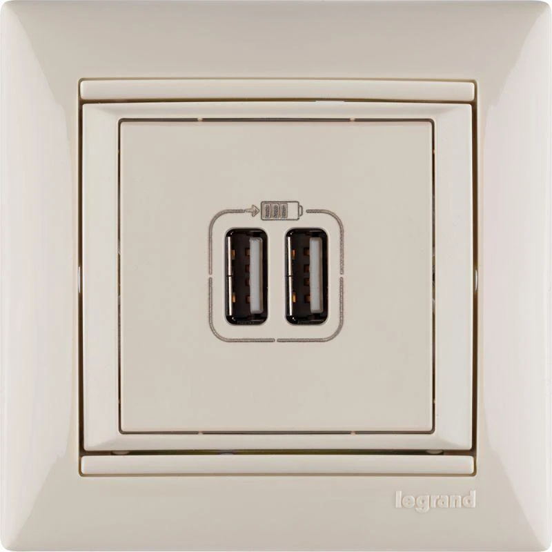 Розетка USB 2-м СП Valena сл. кость Leg 774170 4