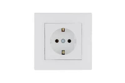 Розетка 1-м керамика Karea RIZZ с заземл. бел. Makel 88001008