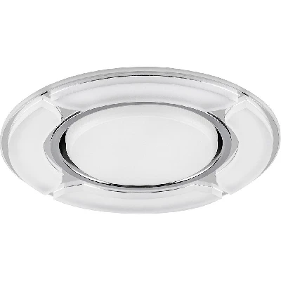 Светильник встраиваемый с белой LED подсветкой Feron CD4039 потолочный GX53 без лампы, белый матовый, хром 40506
