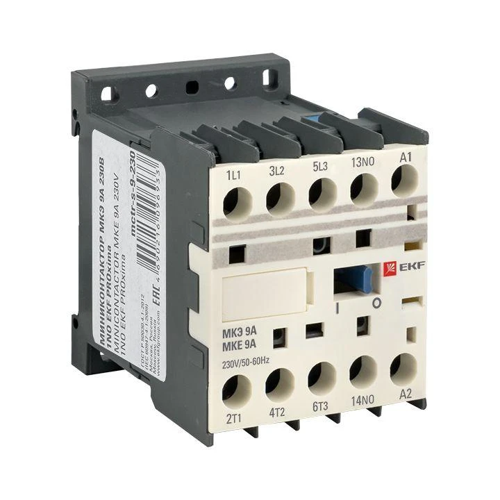 Мини-контактор МКЭ 9А кат. 230В AC 1НО PROxima EKF Mctr-s-9-230 1