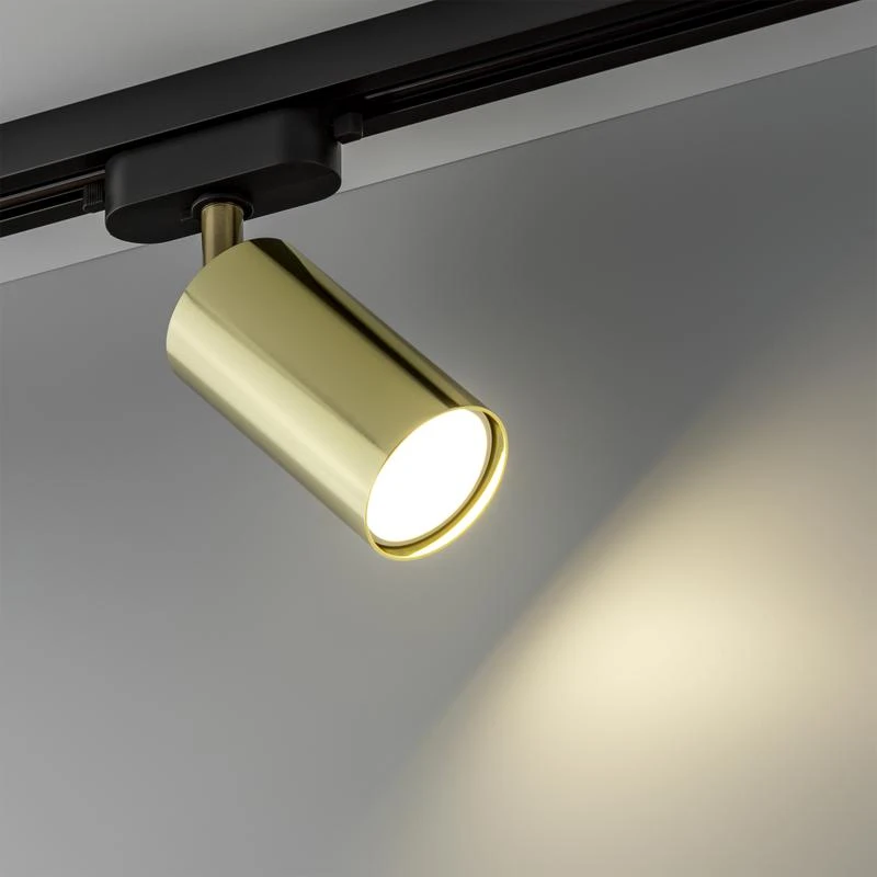 Светильник трековый ARTLINE поворотный 55х55х100мм GU10 230В алюм. 4кв.м зол. Ritter 59878 1 2