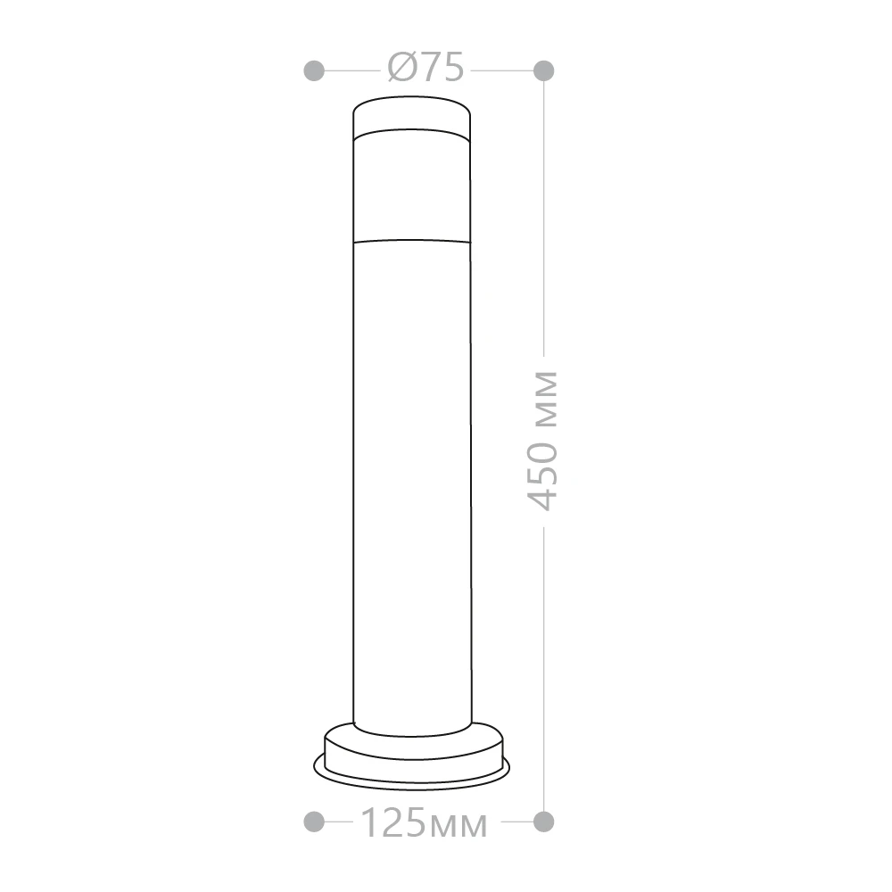 Светильник садово-парковый Feron DH022-450, Техно столб, 18W E27 230V, серебро 11809 7