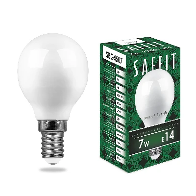 Лампа светодиодная SAFFIT SBG4507 Шарик E14 7W 230V 2700K 55034