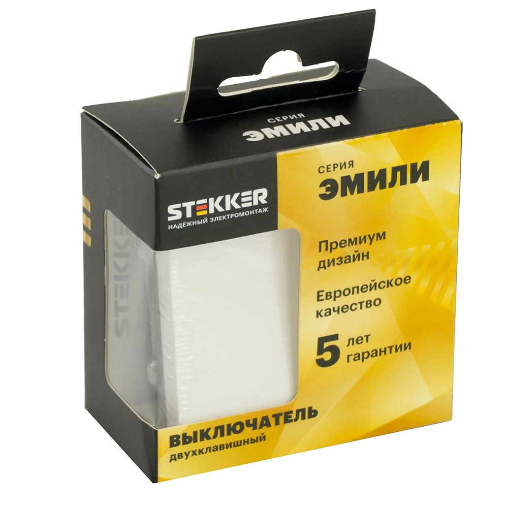 Переключатель перекрестный 2-клавишный (механизм), STEKKER, 250В, 10А, серия Эмили, RSW10-5111-01, белый фарфор, soft touch 50162 4