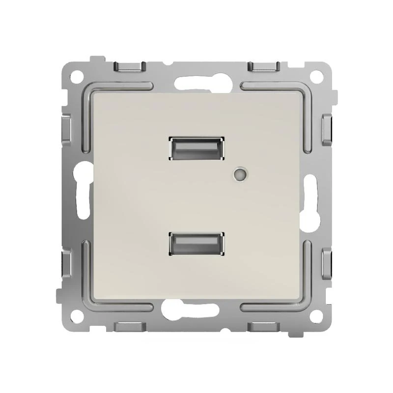 Розетка 2-м USB СП Pixel тип A+A 5В 1х2.1А 2х1.05А механизм беж. TOKOV ELECTRIC TKE-PX-2USB-C02 1