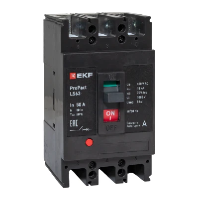 Выключатель автоматический 3п 50А 15кА LS63 ProPact EKF mccb-63-15-3-50-ls