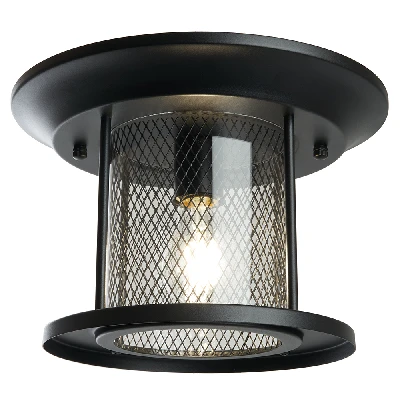 Светильник садово-парковый Feron PL723 на потолок  60W E27 230V, черный 48387
