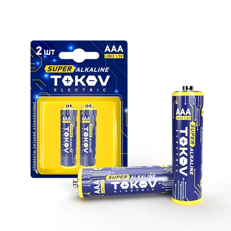 Элемент питания алкалиновый AAA/LR03 (блист.2шт) TOKOV ELECTRIC TKE-ALS-LR3/B2 1