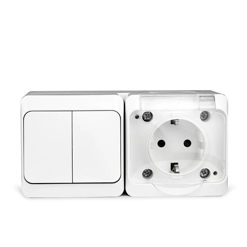 Блок ОП Nix (розетка 16А 250В с заземл. 2-кл. выкл. 10А) IP54 бел. TOKOV ELECTRIC TKE-NX-V2RZ-C01T-IP54 2