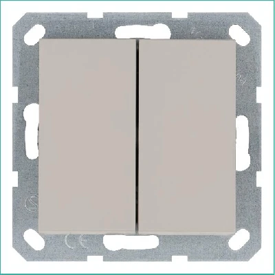 Переключатель проходной 2-кл. 10А IP20 механизм тауп Jasmart G3022T