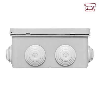 Коробка распределительная КМР-030-014 100х100х50 IP55 с крышкой для прямого монтажа 10 мембранных вводов сер. розн. стикер EKF plc-kmr-030-014-r