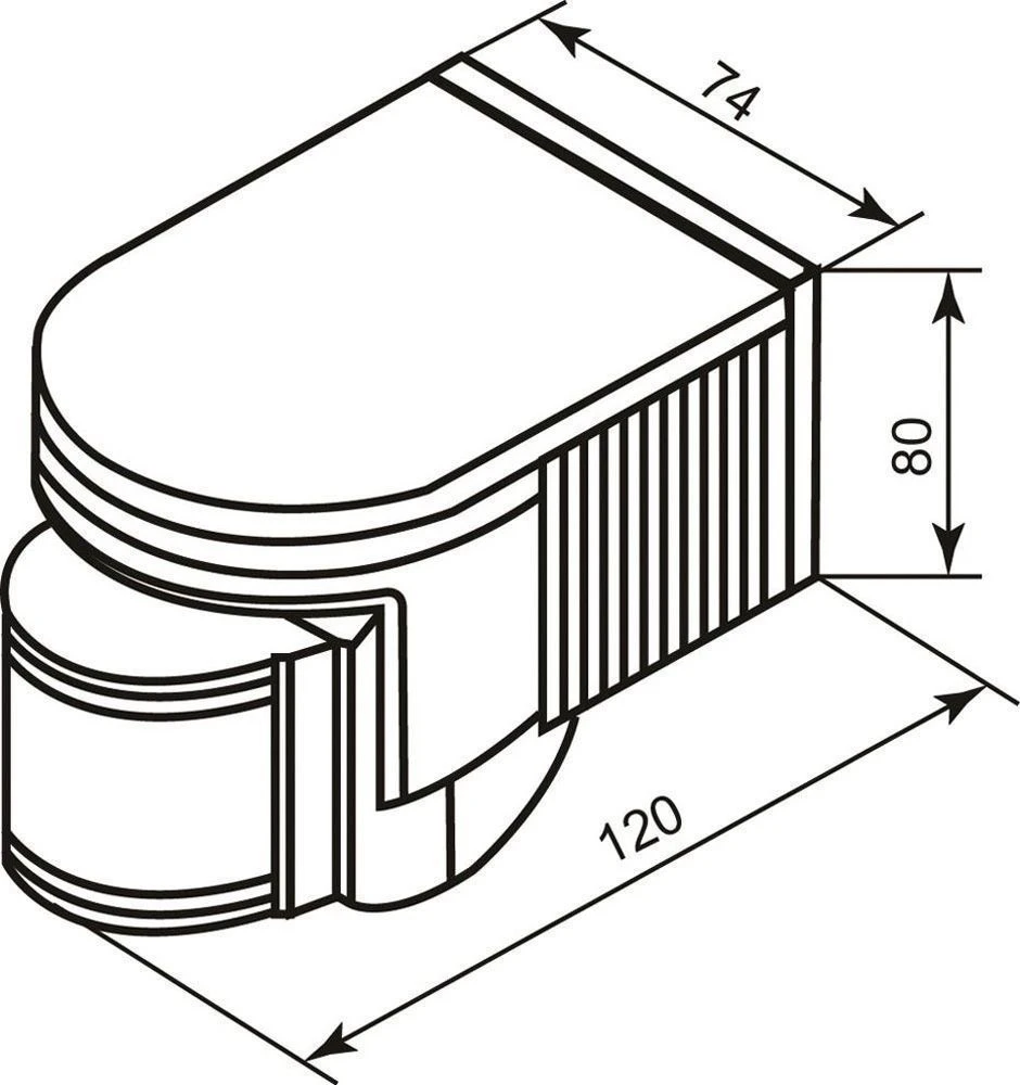 Датчик движения 1200W 12m 180° черный, SEN8/LX118B 22015 1