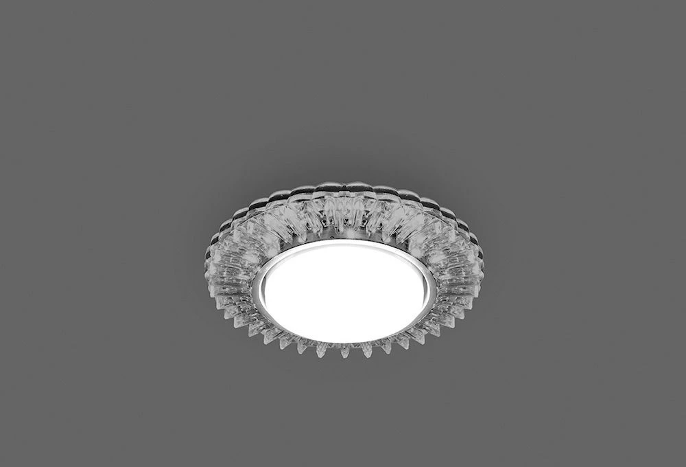Светильник встраиваемый с белой LED подсветкой Feron CD4025 потолочный GX53 без лампы прозрачный 29539 2