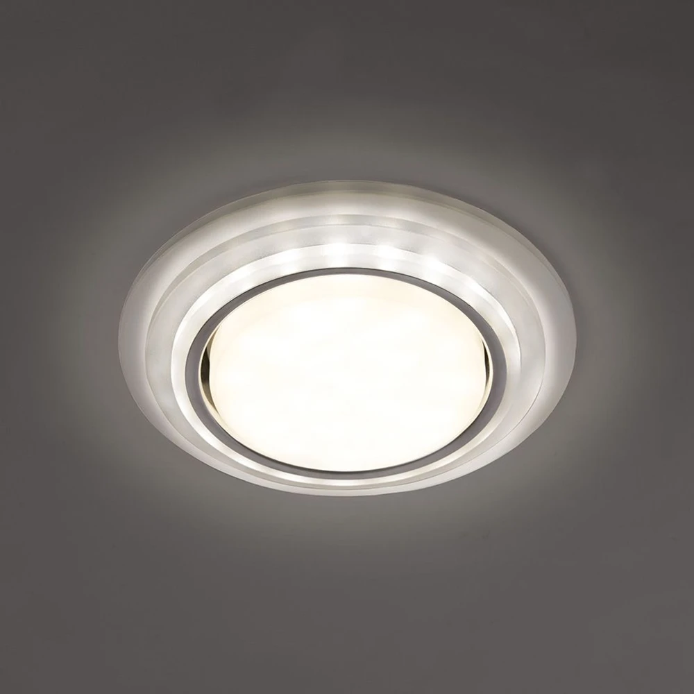 Светильник встраиваемый с белой LED подсветкой Feron CD5023 потолочный GX53 без лампы, матовый 40522 6
