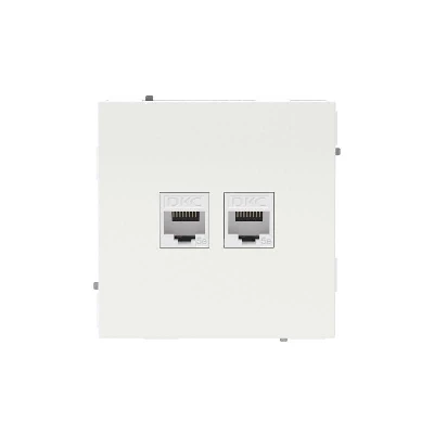 Розетка компьютерная 2-м KANT RJ45 кат.5E без шторки бел. магнолия DKC 7000664
