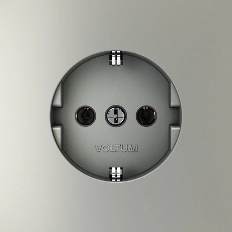 Розетка 1-м СП S70 16А с заземл. механизм сталь Voltum VLS040105 2