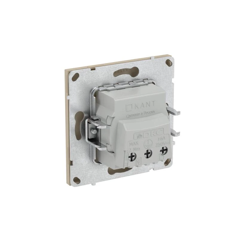 Розетка силовая KANT 2P+E защ. шторки ванильн. марципан DKC 7015003 4