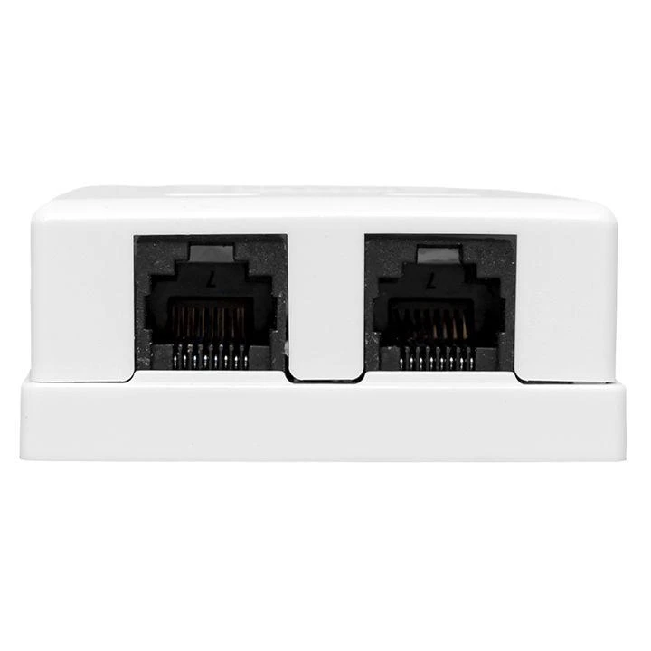 Розетка настенная TERACOM PRO кат.6 неэкранированная 2 порта RJ-45 Dual IDC бел. EKF TRP-WBOX-2RJ45-6UTP-WH 1