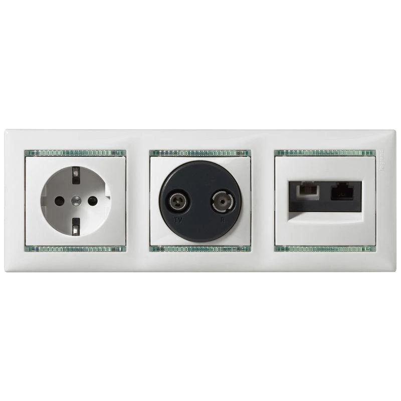 Розетка 1-м СП Valena 16А IP21 230/250В 2P+E с заземл. защ. шторки на винтах механизм сл. кость IEK 774321 1