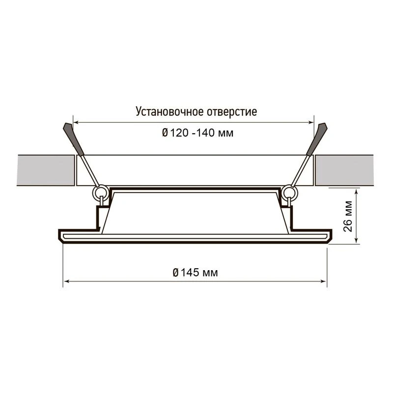 Светильник светодиодный PLED DL7 12Вт 3000К IP54 1020лм WH встраив. бел. Pro JazzWay 5069060 5