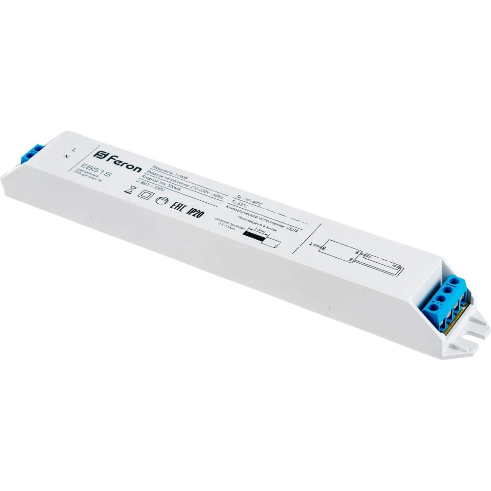 Аппарат пускорегулирующий электронный (балласт), 1*36W T8/G13 230V, EB51S 21521 6