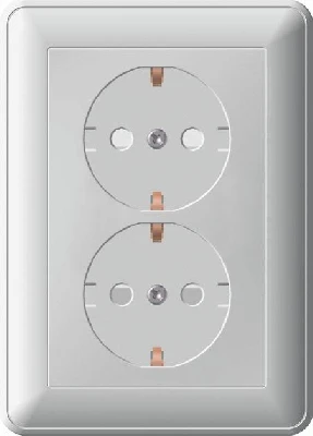 Розетка 2-м СП W59 защ. шторки с заземл. шампань SchE RS16-255-48 (РС16-255-48)