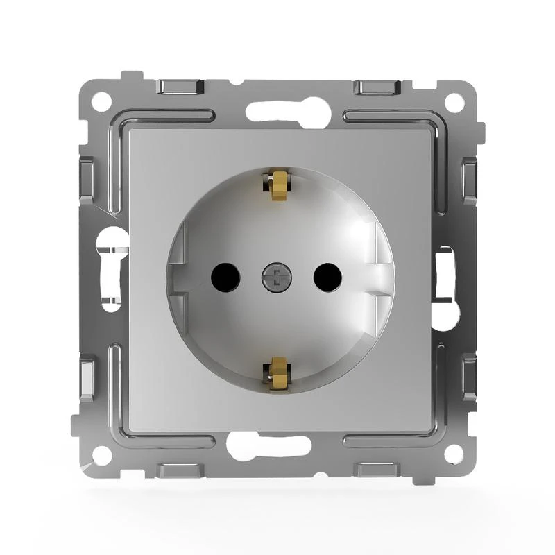 Розетка 1-м СП Pixel 16А IP20 с заземл. механизм алюм. TOKOV ELECTRIC TKE-PX-R1Z-C03 1