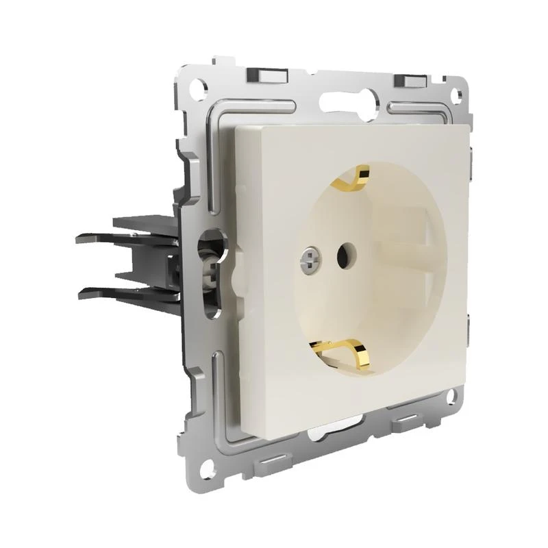 Розетка 1-м СП Pixel 16А IP20 с заземл. защ. шторки механизм беж. TOKOV ELECTRIC TKE-PX-R1ZSF-C02 2