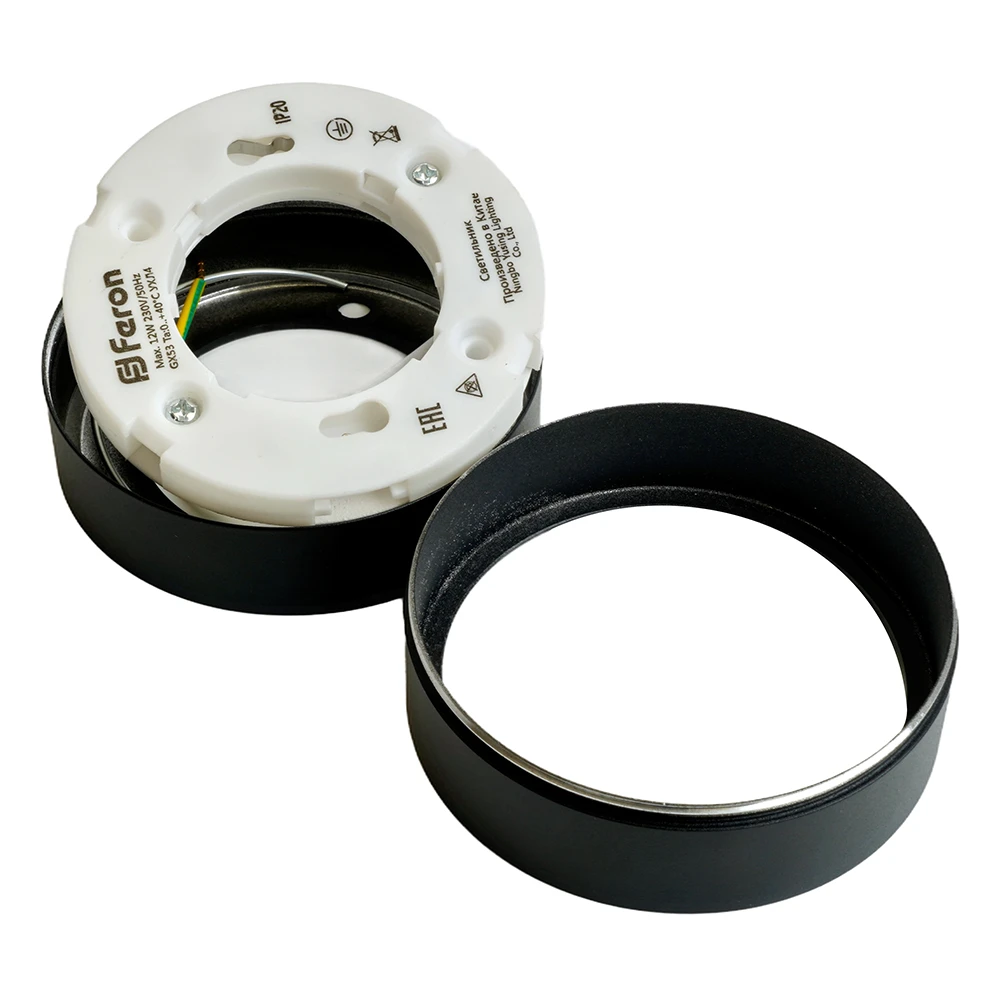 Светильник потолочный Feron HL357 12W, 230V, GX53, черный 48739 5