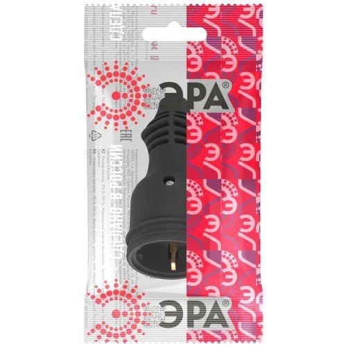 Розетка RX11-B-IP44 16А IP44 прямая с заземл. каучук черн. ЭРА Б0069325 3